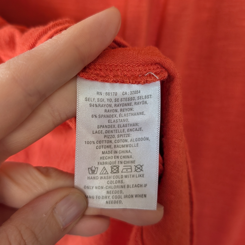 Orange Ruffled Button-Down Top - Picture 3 of 3